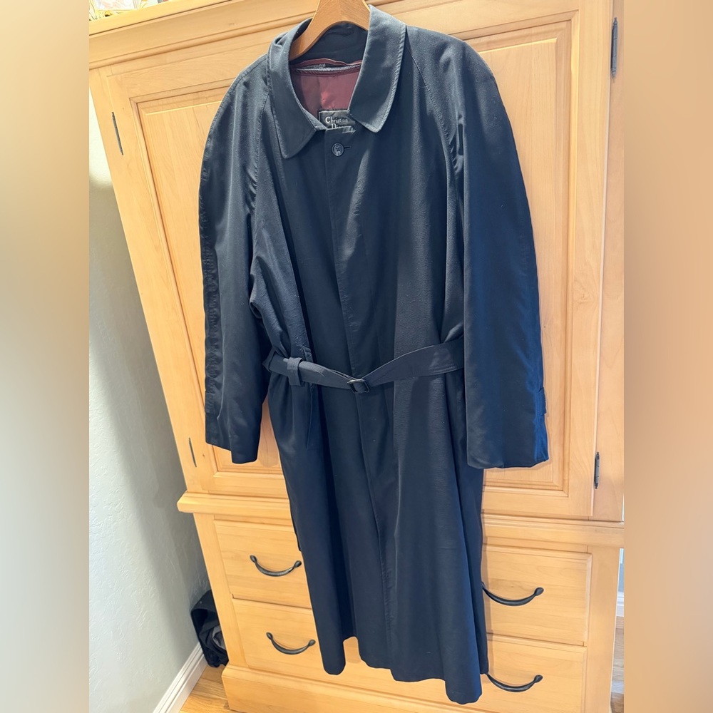 Christian Dior Le Connaisseur Elegant Black Men's Trench Coat 40R